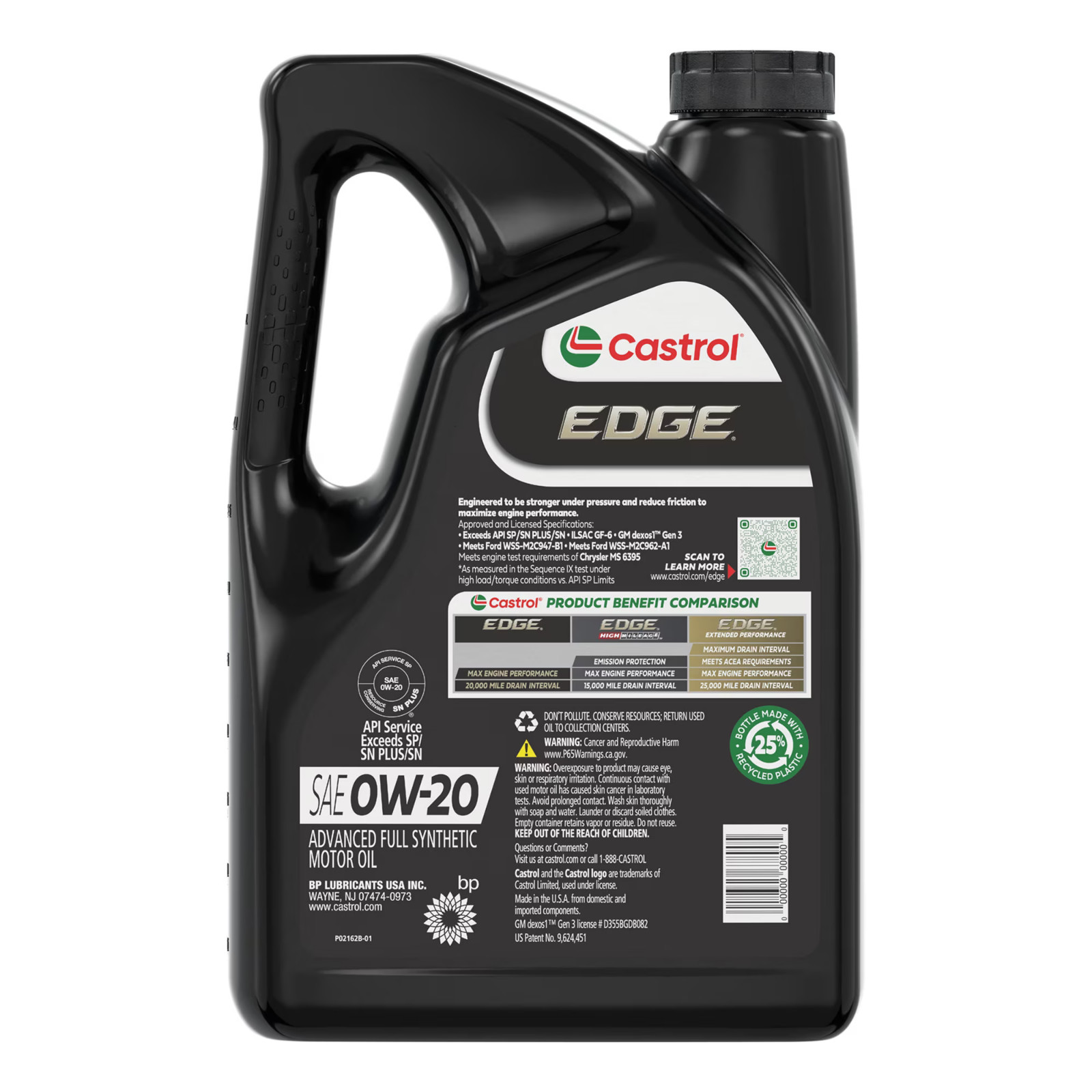 EDGE 0W-20 Advanced Full Synthetic Motor Oil, 5 Quarts