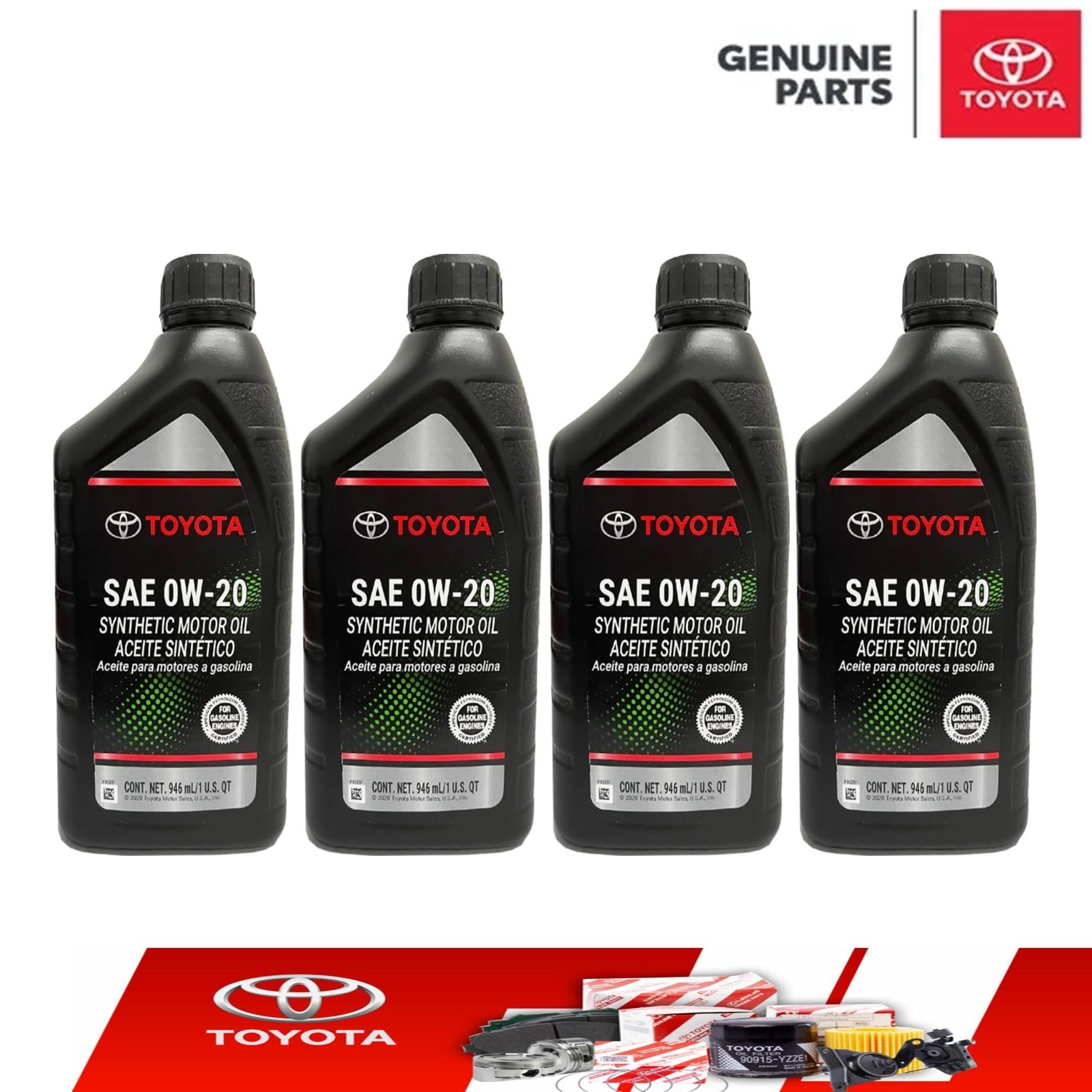 4 Quarts Toyota Lexus Genuine 0W20 Synthetic Motor Oil OEM 00279-0WQTE