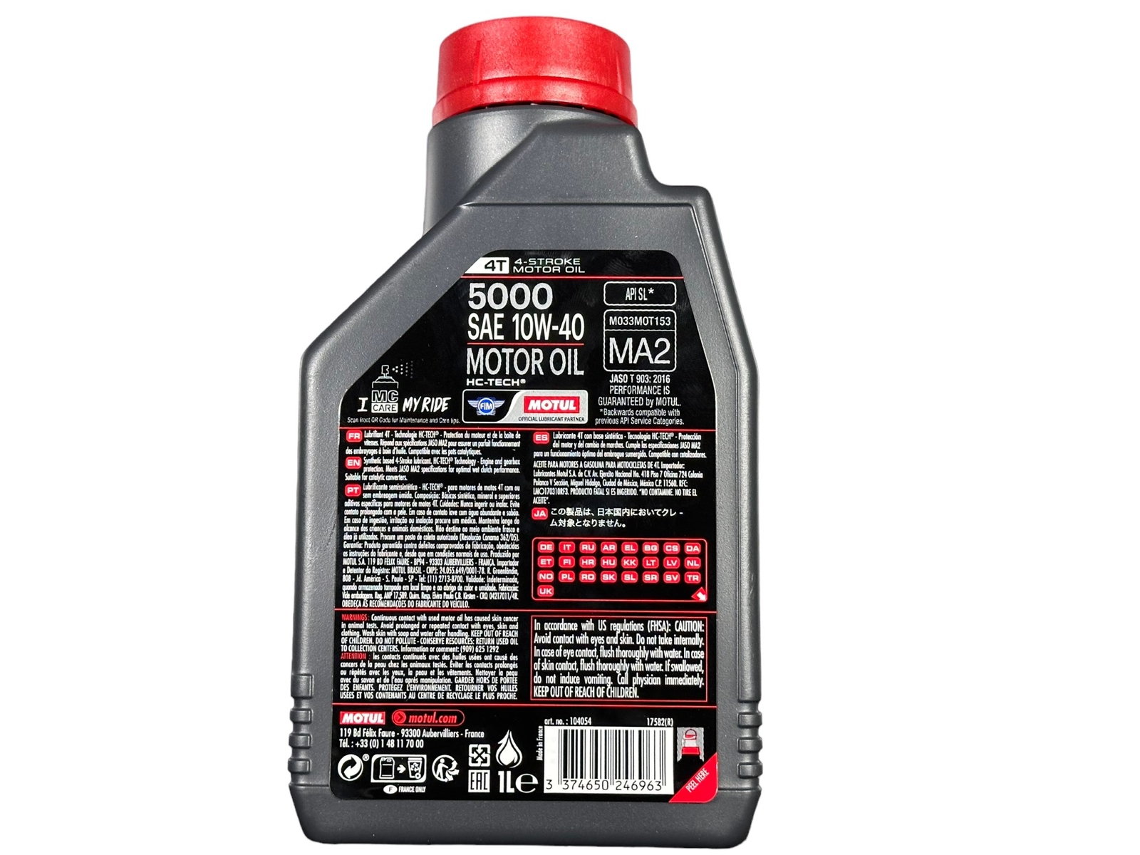 1 Liter Engine Oil 10w40 ORIGINAL MOTUL 5000 Motorcycle Scooter 4-Stroke 10-40 10 40