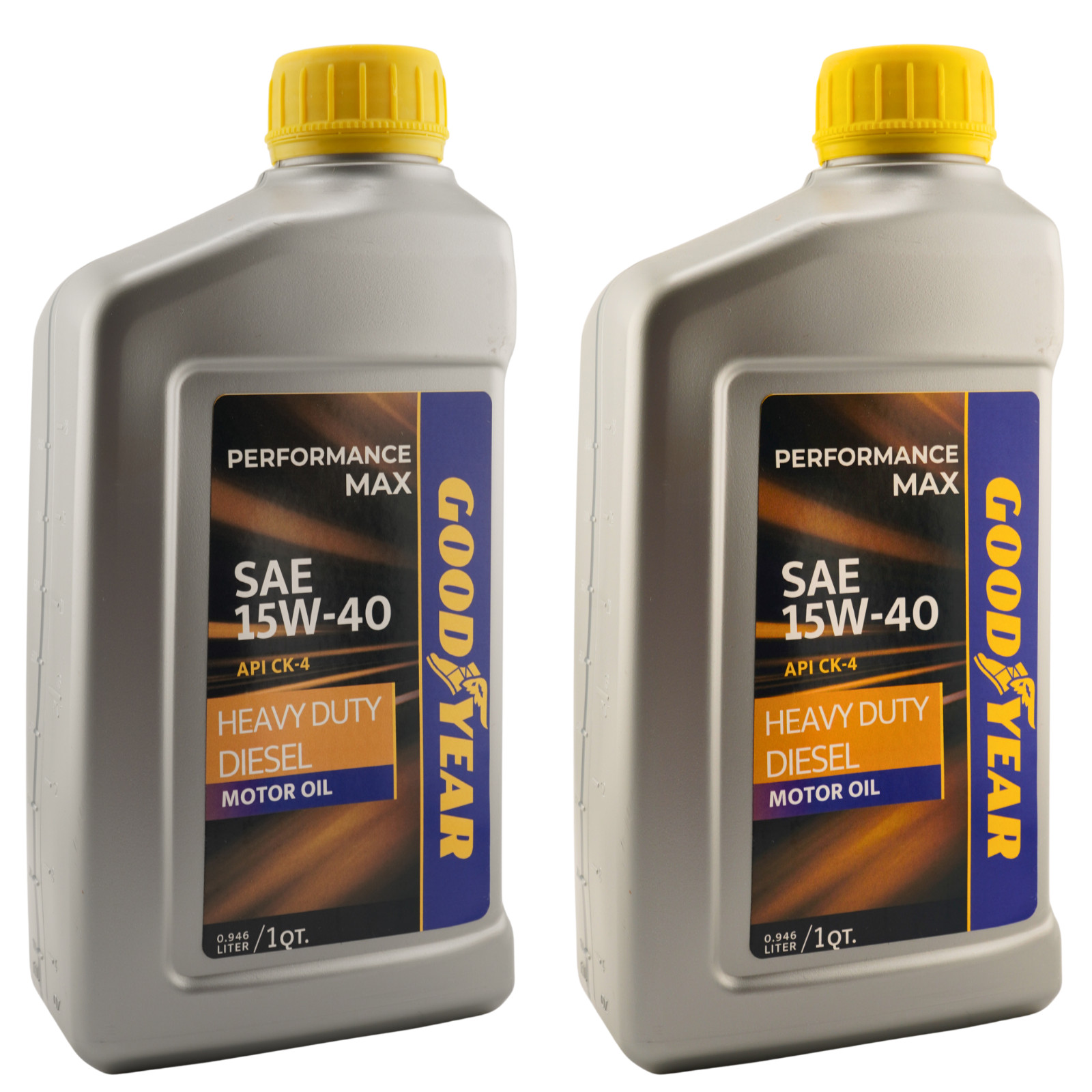 Goodyear 15W-40 API CK-4 Heavy Duty Diesel Motor Oil, 1 Quart – Pack of 2