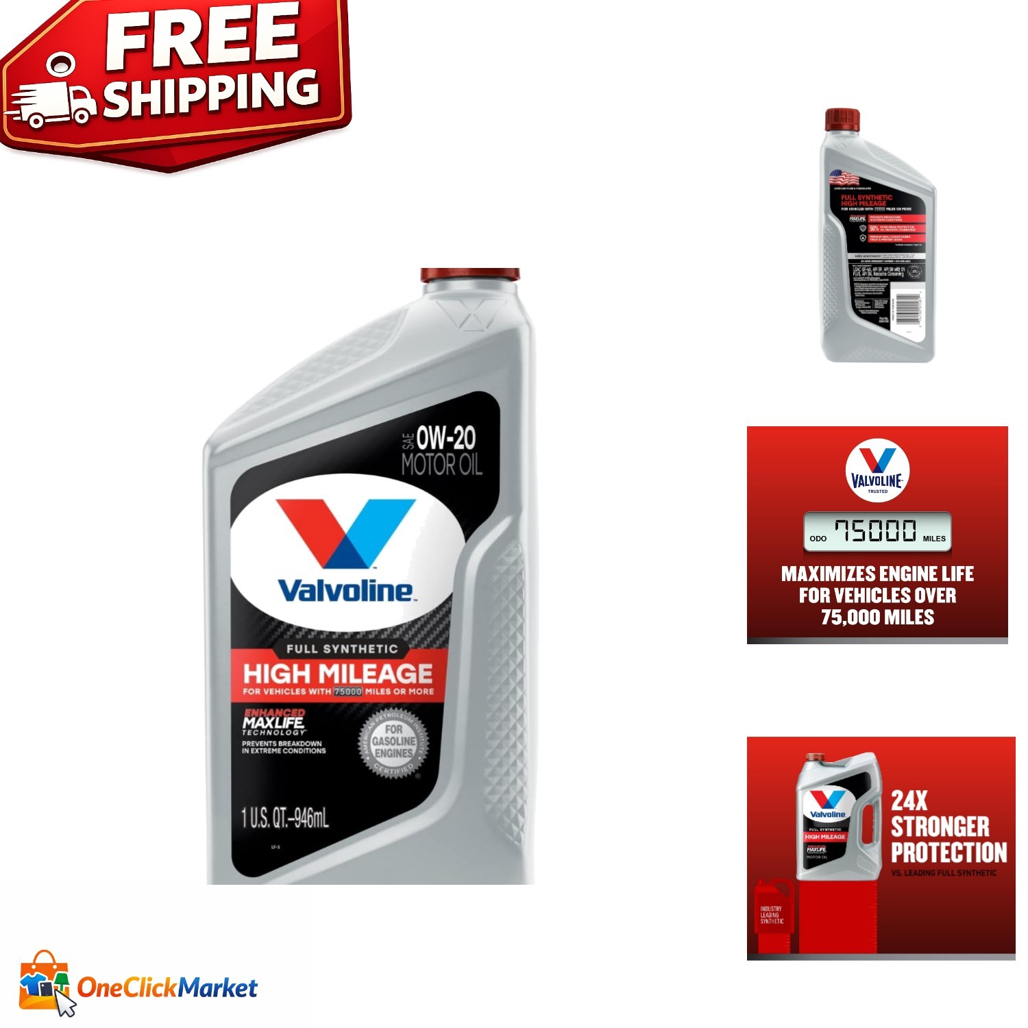 MaxLife 0W-20 Full Synthetic Engine Oil – Superior Protection for High Mileage