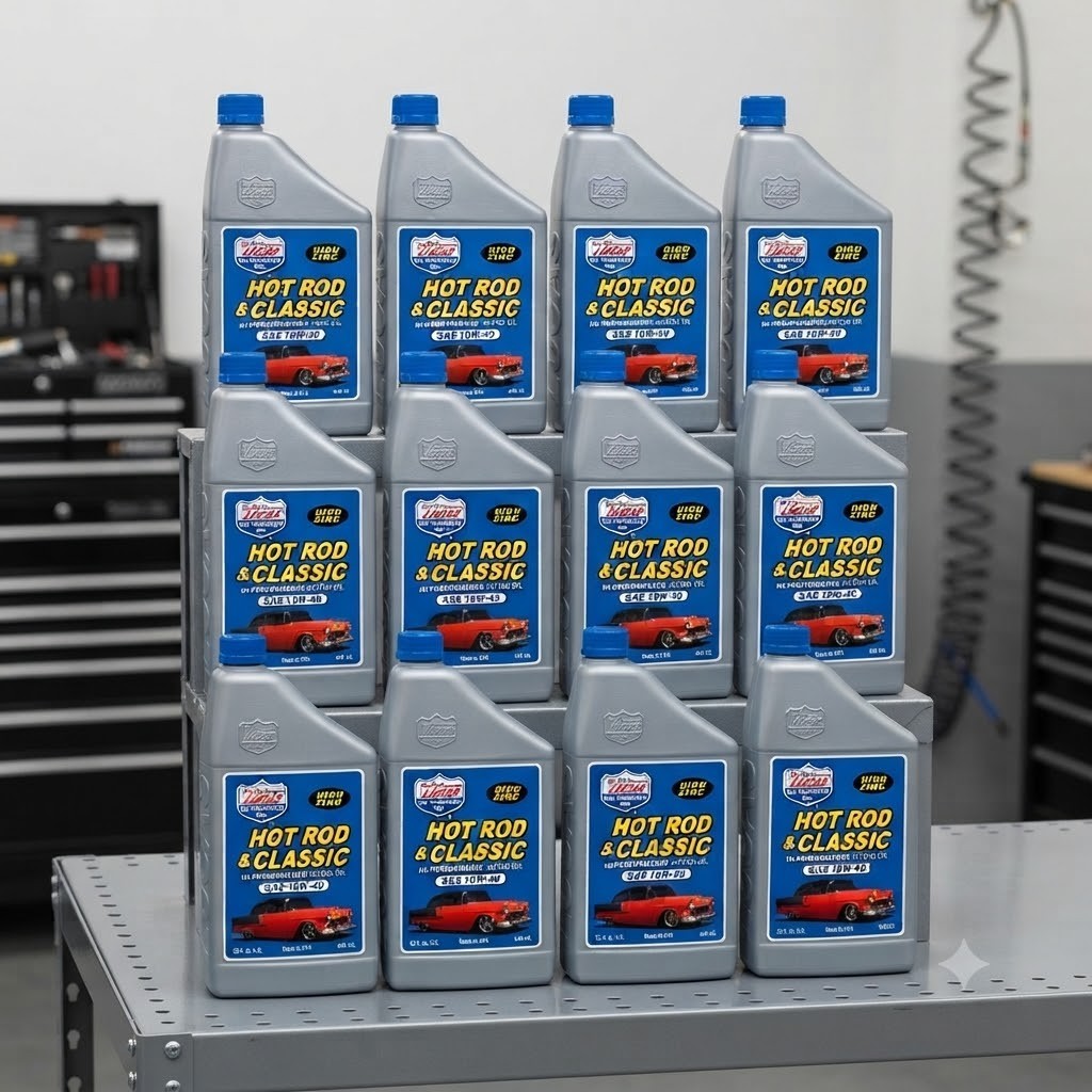 12 PACK- LUCAS OIL 10688 Hot Rod & Classic Car HP Motor Oil SAE 10W-40; 1 Quart