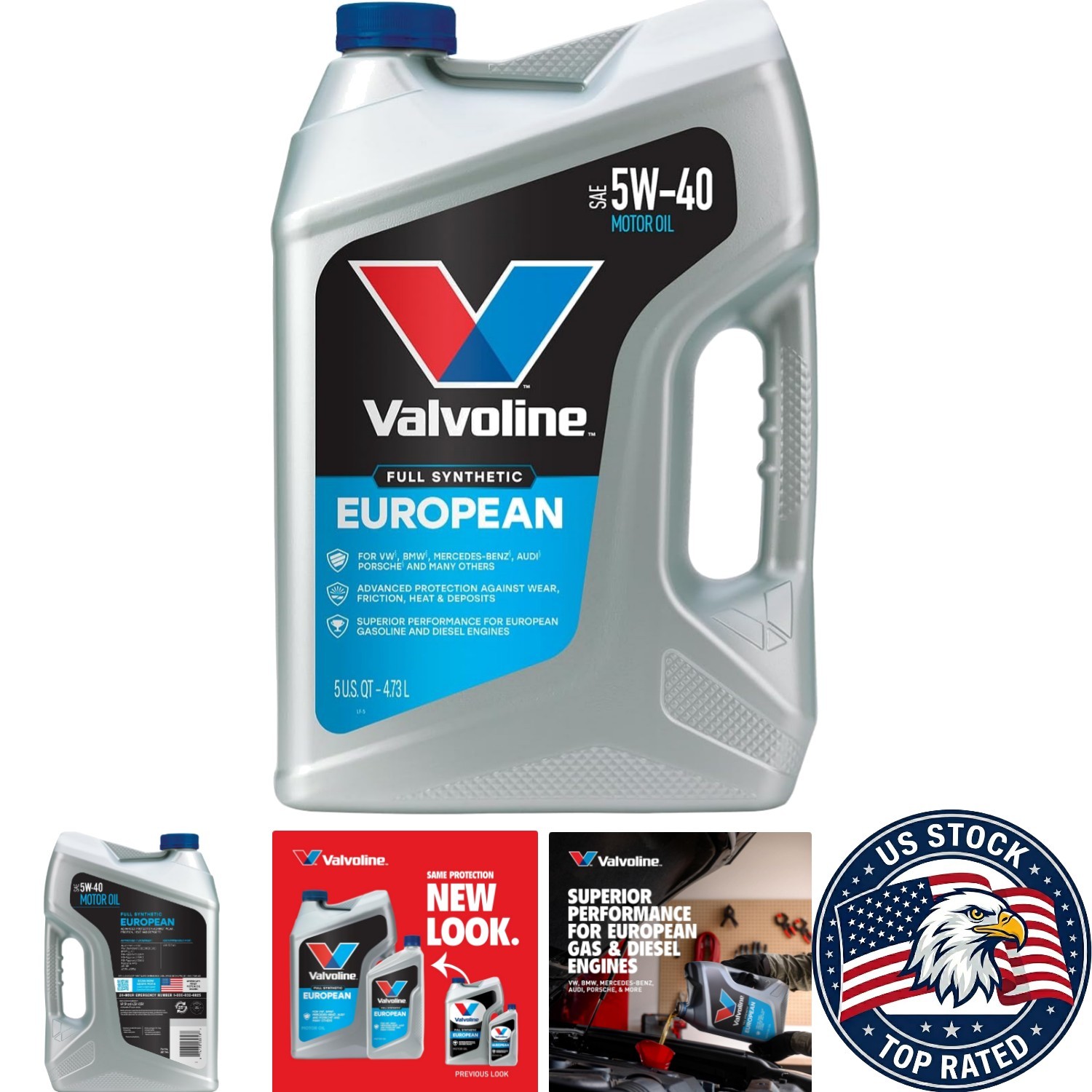 Valvoline European Full Synthetic Motor Oil 5Qts – SAE 5W-40 Protection
