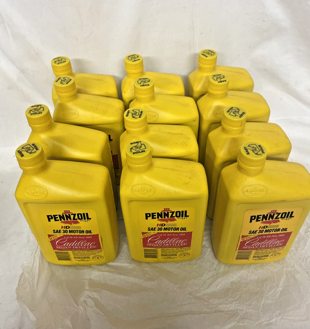 NOS PENNZOIL LOT OF 12 PLASTIC BOTTLES SAE 30 MOTOR OIL UNOPENED