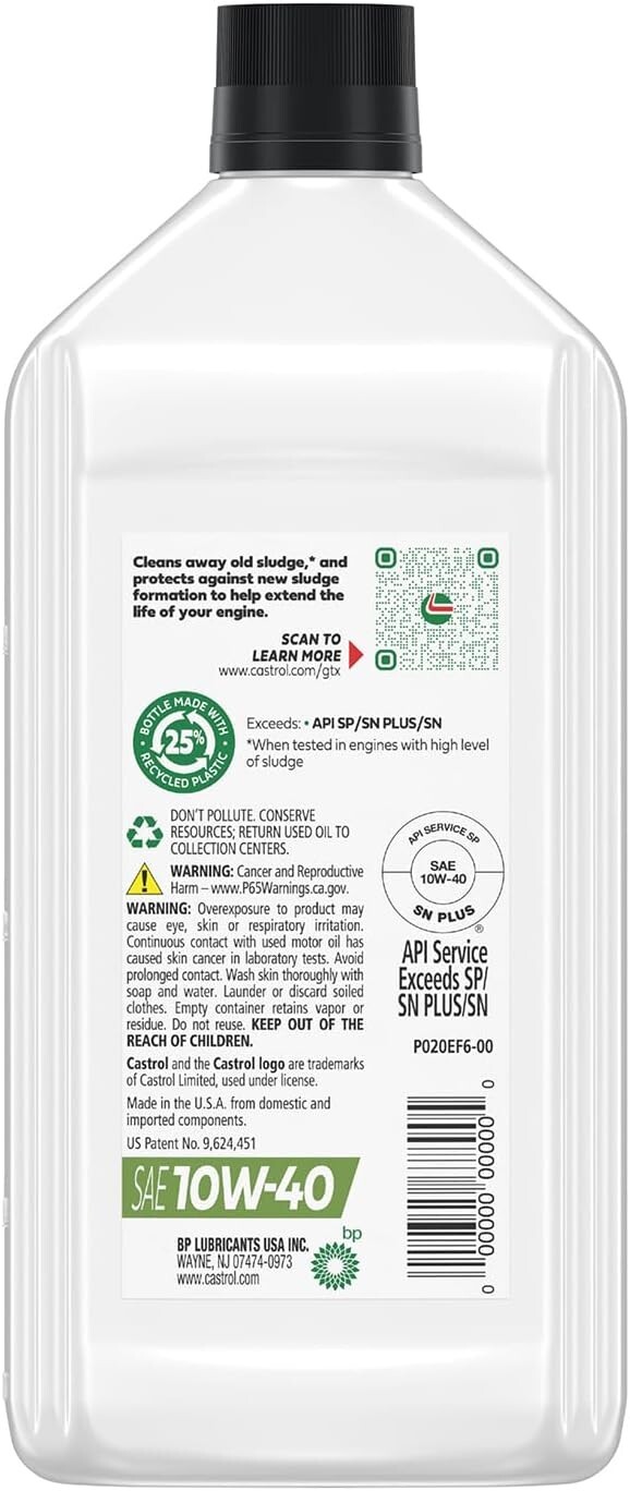 Castrol GTX 10W-40 Conventional Motor Oil 6/1 QTS (PACK OF 6 + FREE DELIVERY)