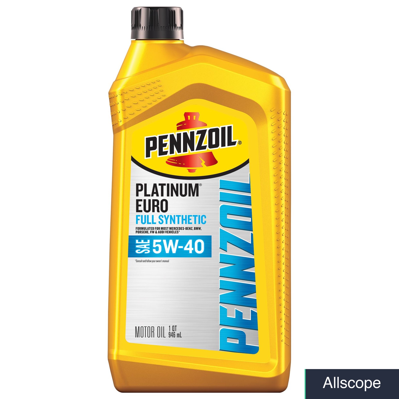 Motor Oil 5W-40 Full Synthetic 1 Quart for European Vehicle Engines