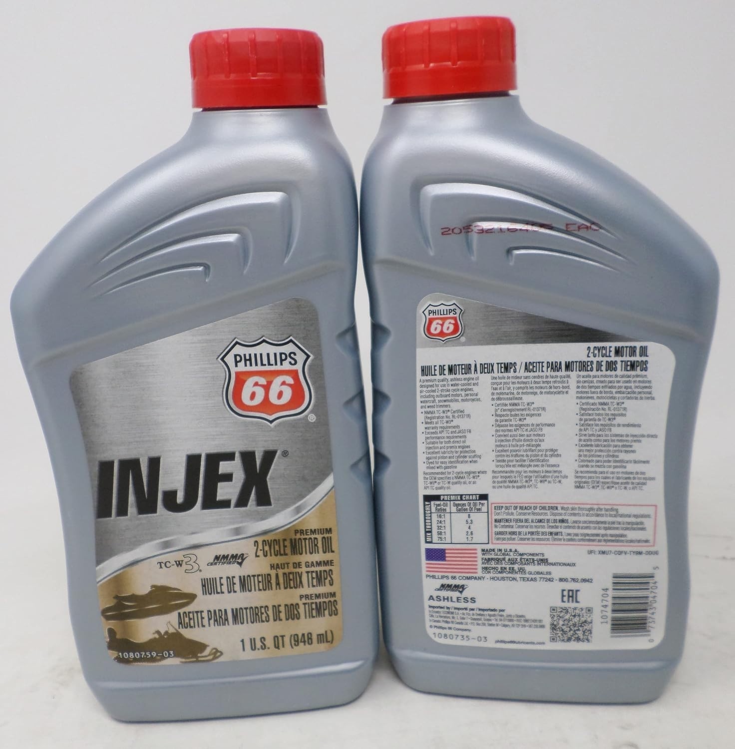 Phillips 66 Injex TC-W3 2-cycle Oil for Outdoor Power 1074704x2q