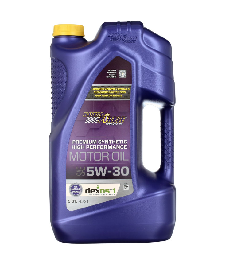 Royal Purple High Performance Motor Oil 5W-30, Premium Synthetic Motor Oil, 5 Qt