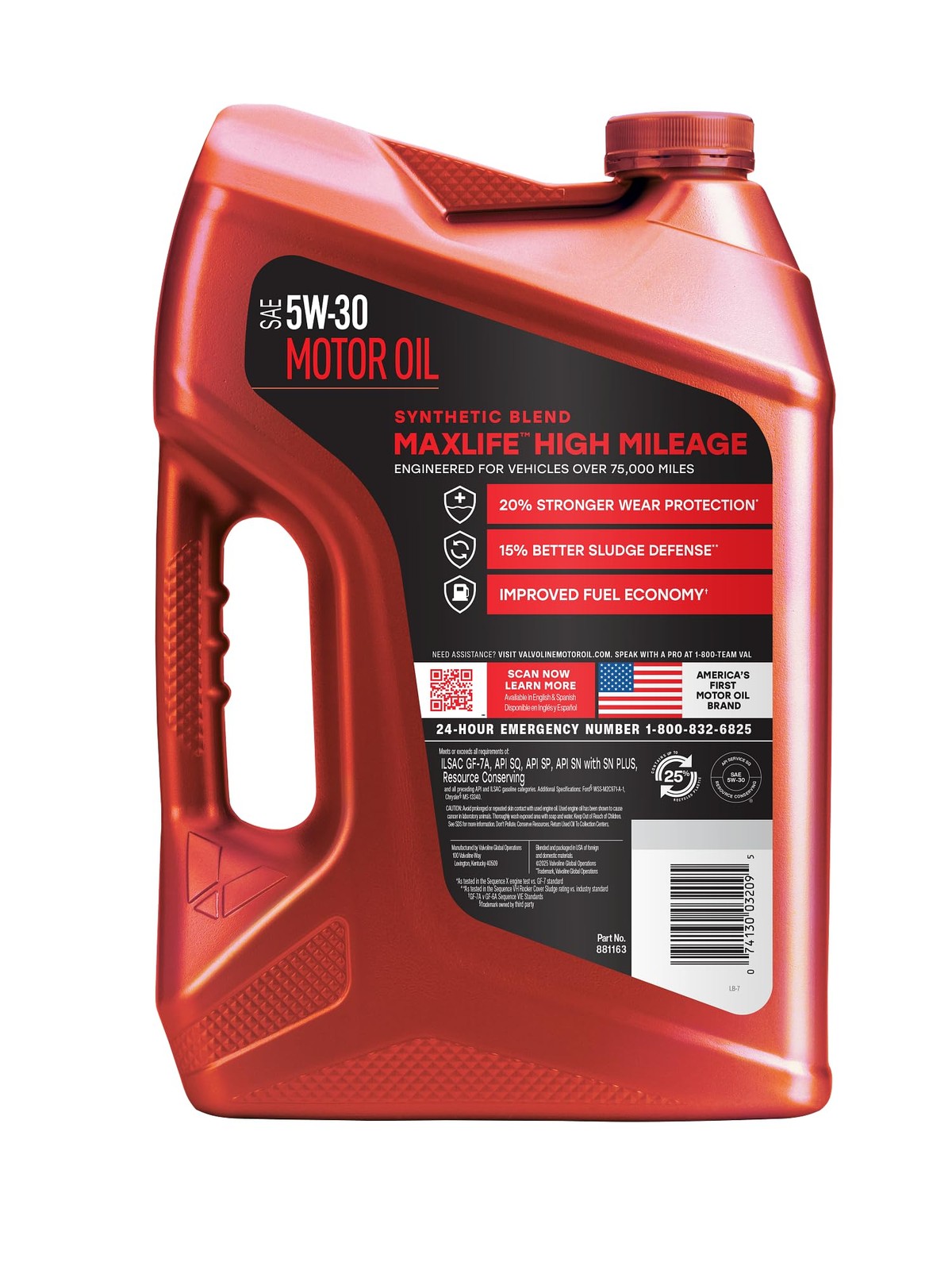 Valvoline MaxLife High Mileage 5W-30 Synthetic Blend 5 qt (Pack of 1), Gold