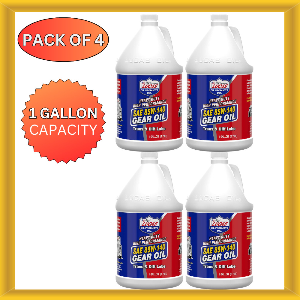 Lucas Oil Lucas 10045 Heavy Duty 85W-140 Gear Oil 1 Gallon Capacity Pack of 4