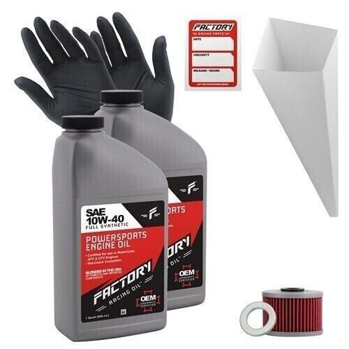Factory Racing Parts 10W40 2Qt Oil Change Kit Fits Honda XR250L XR250R XR250