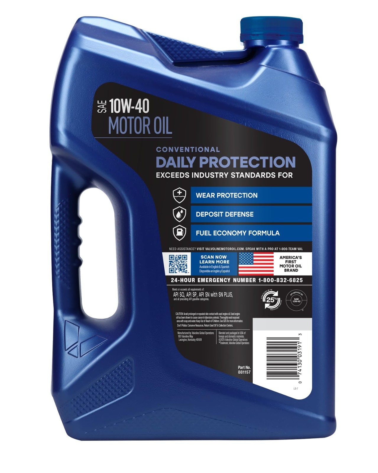 10W-40 Conventional Motor Oil 5 QT – Daily Protection, Engine Lubricant, Oil Cha