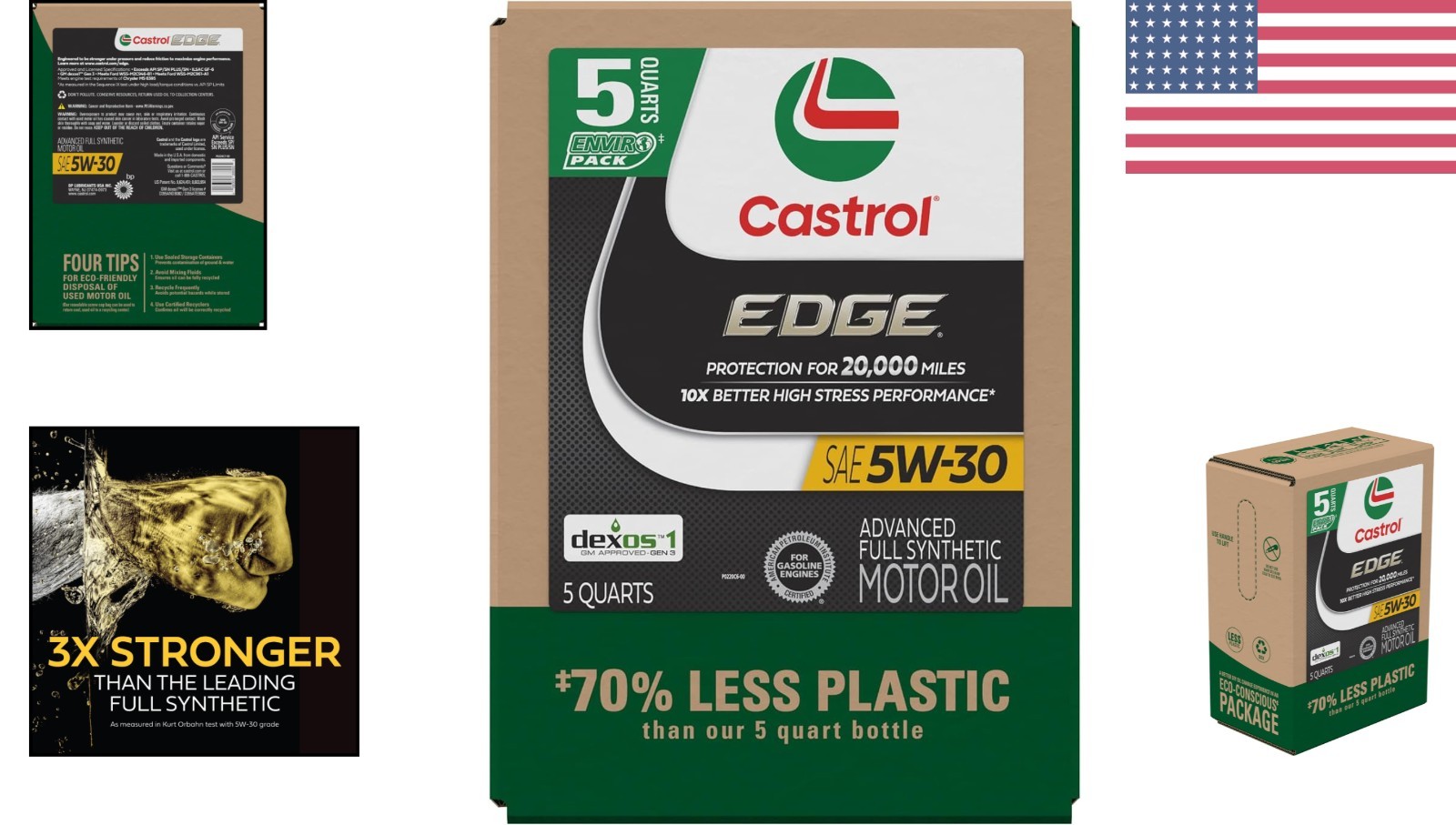 EDGE 5W-30 Full Synthetic Motor Oil – Eco Pack, 5 Quarts for Maximum Performance