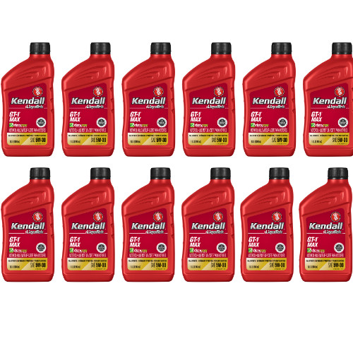 Kendall 5W30 GT-1 Max Motor Full Syn Oil with Liquitek; Case 12 – 1 Qt Bottles