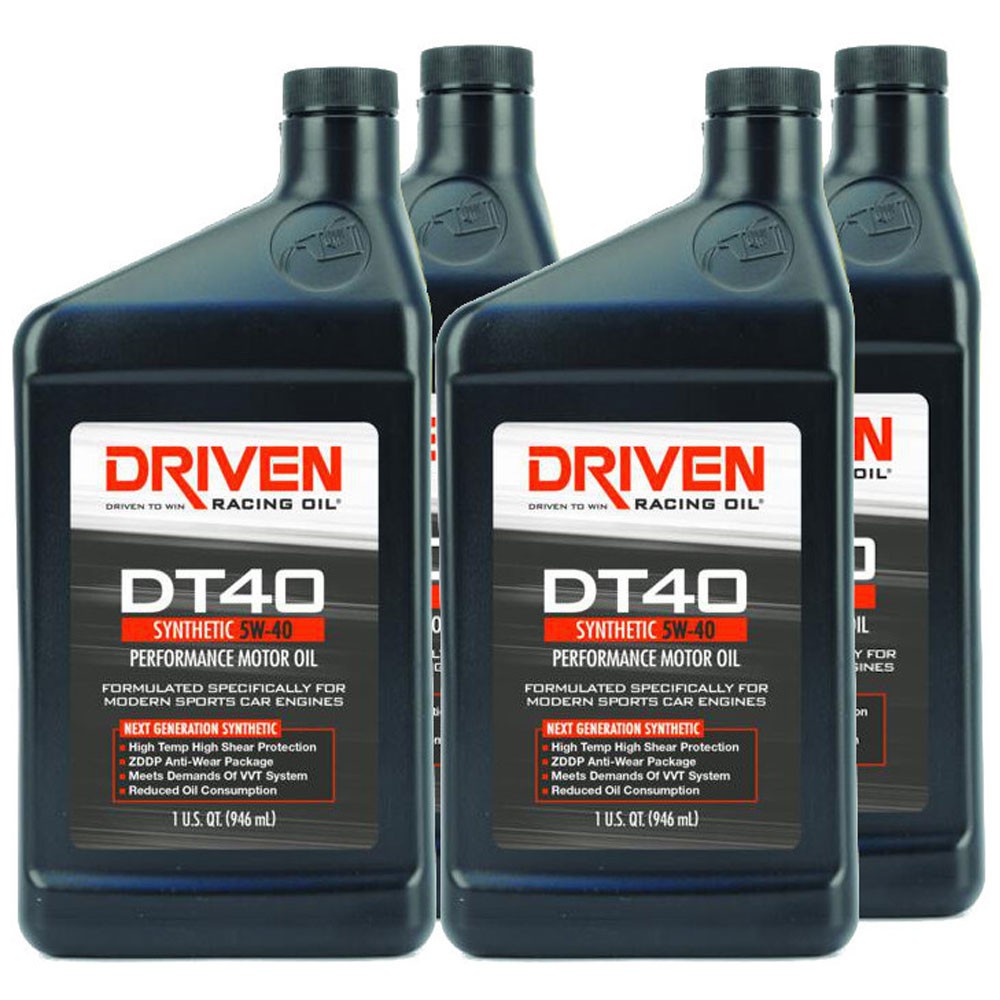 Driven Racing Oil 02406, DT40 Street Performance Oil, Synthetic 5W-40, 4 Quarts