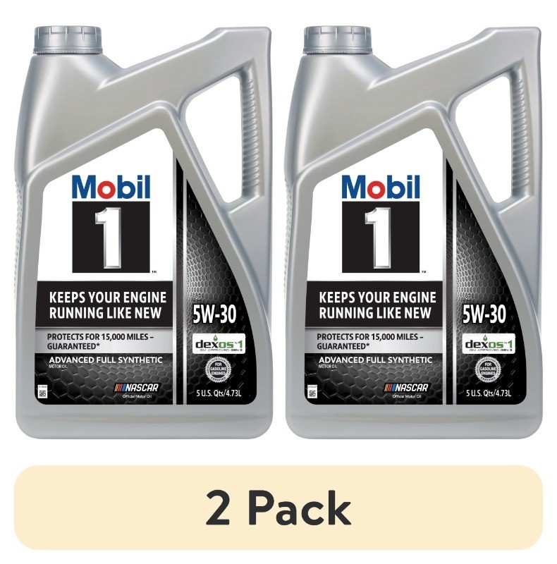 (2 pack) Mobil 1 Advanced Full Synthetic Motor Oil 5W-30, 5 Quart