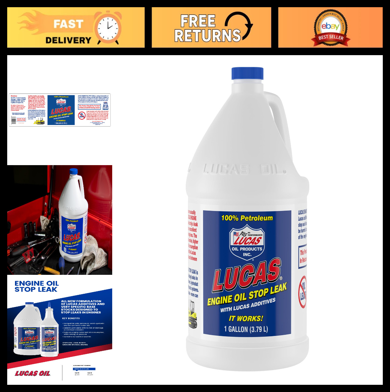 Engine Oil Stop Leak – 1 Gallon – Prevents Leaks, Restores Seals, Engine Protect