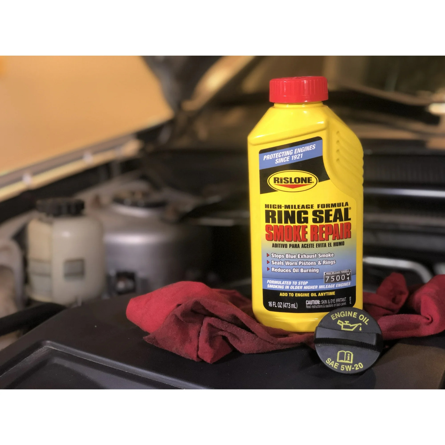 (2 PACK) Rislone Ring Seal Smoke Repair Additive, Stops Engine Smoking – 16 Oz