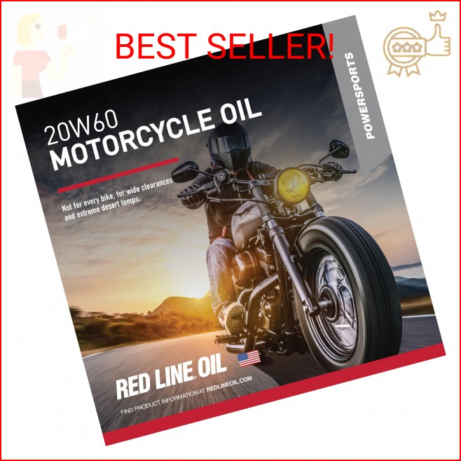 Red Line 12604 20W60 Synthetic Motorcycle Motor Oil – 1 Quart