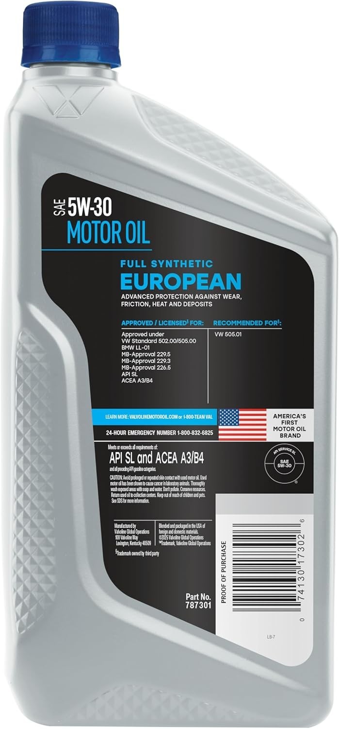 Engineered for Performance: European Full Synthetic SAE 5W-30 Motor Oil – 32 oz