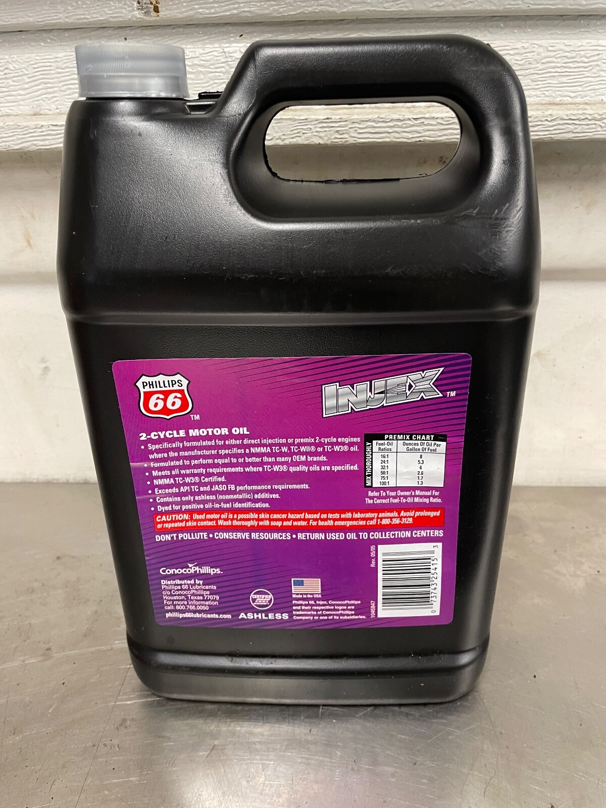 New Phillips 66 Injex TC-W3 2 Cycle Motor Oil 1 Gallon