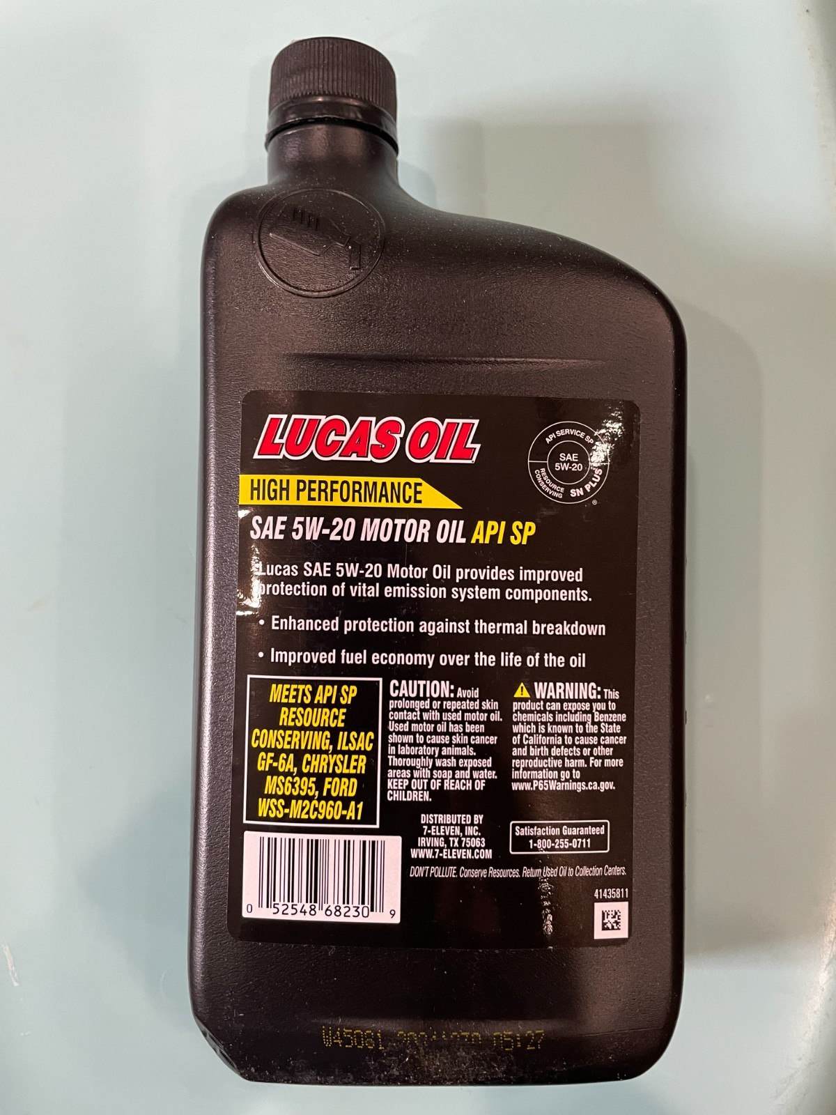 NEW! SEALED LUCAS (6 PACK) 5W-20 High Performance Engine Motor Oil 1 qt/ 946 ml