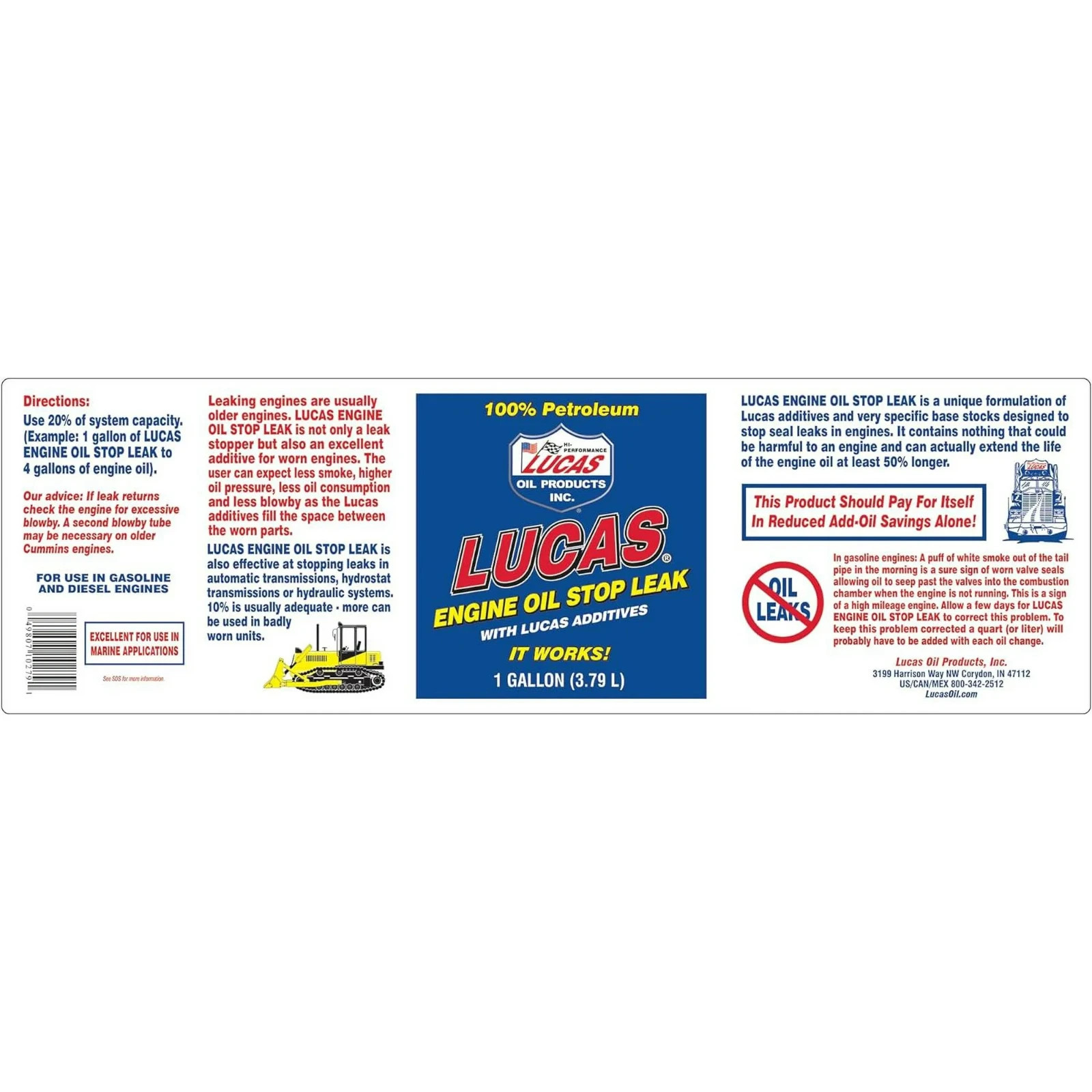 Lucas 10279 Automotive Engine Oil Stop Leak, Gallon Size Bottle