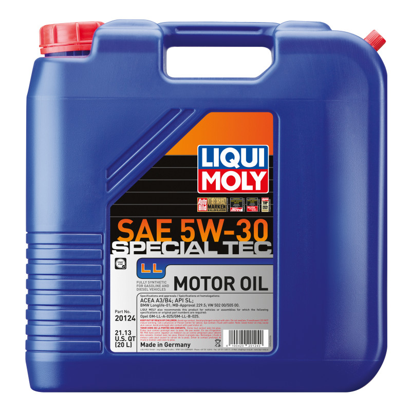 LIQUI MOLY 20L Special Tec LL Motor Oil SAE 5W30 for Gasoline & Diesel Engines