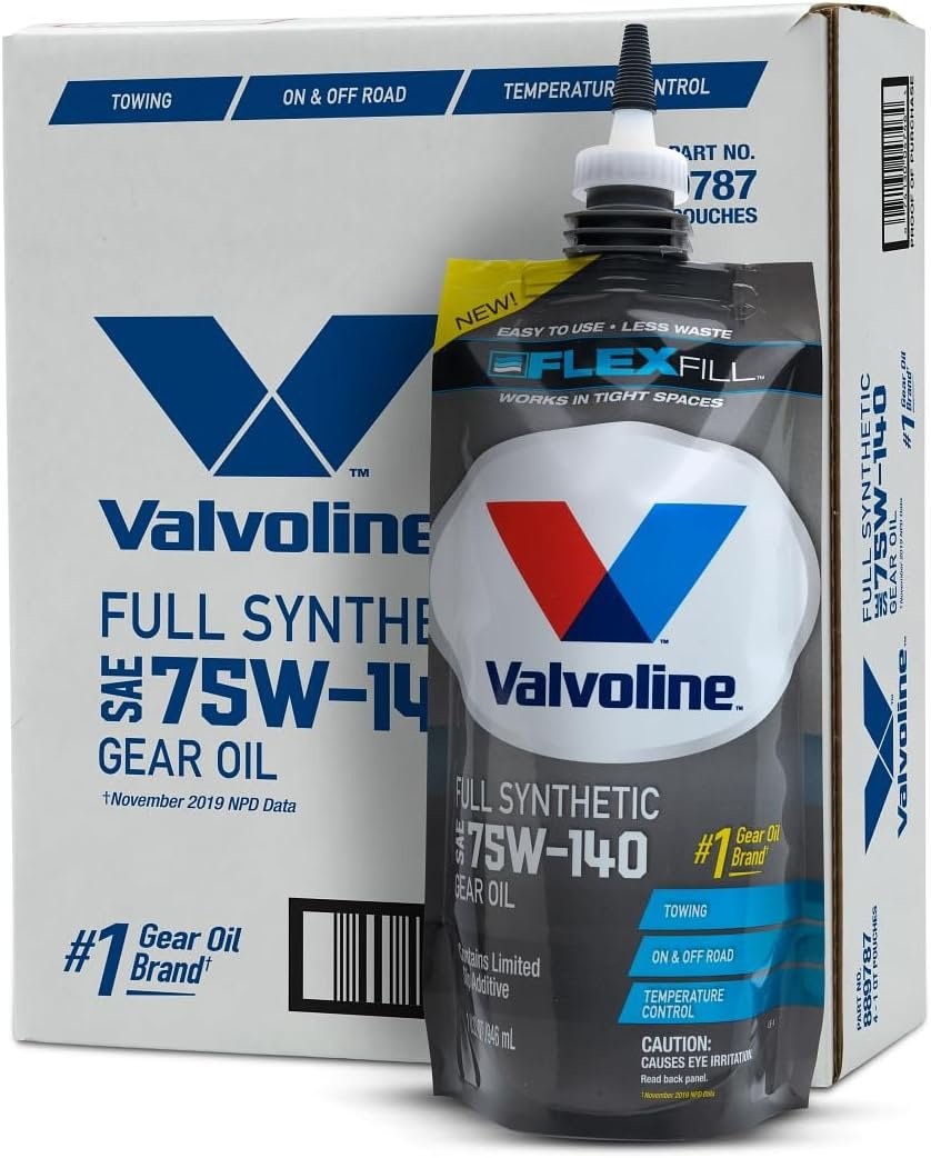 Valvoline Flexfill SAE 75W-140 Full Synthetic Gear Oil 1 QT, Case of 4