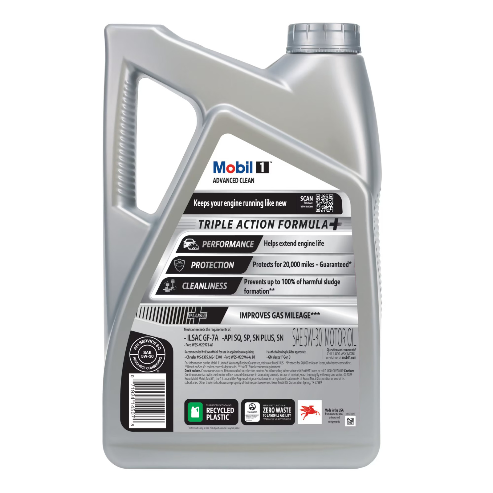 Mobil 1 Advanced Clean Full Synthetic Motor Oil 5W-30, 5 Quarts