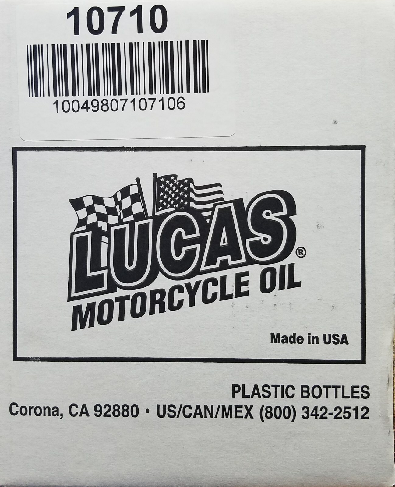 Lucas 10710 10W40 Semi-Synthetic Motorcycle Oil; Case of 6 – 1 Quart Bottles