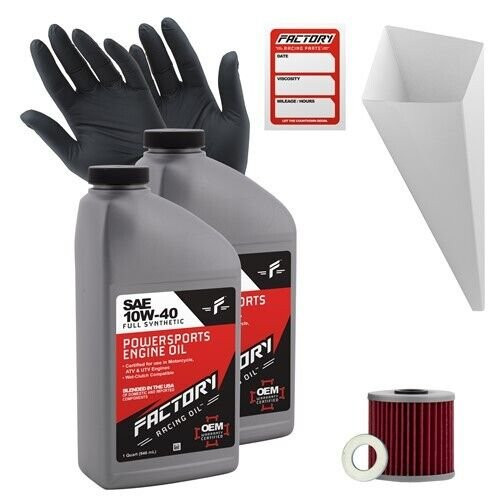 Factory Racing Parts 10W40 2 qt Oil Change Kit For Kawasaki KEF300 KLF300