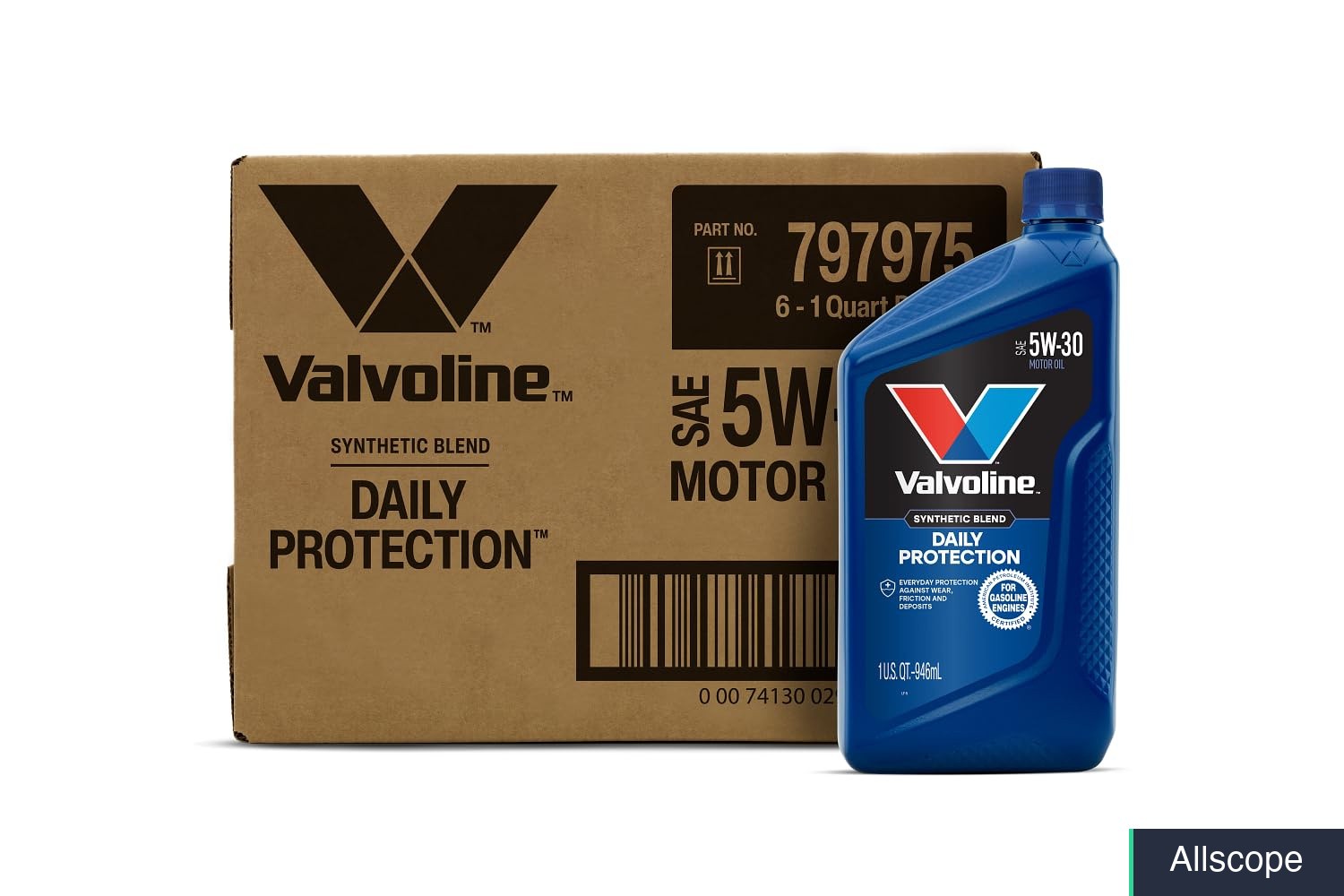 SAE 5W-30 Synthetic Blend Motor Oil 1 Quart, Case of 6 Quarts Total