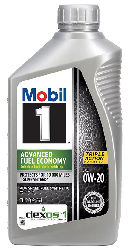 Mobil 1 Advanced Fuel Economy 0W-20 Full Synthetic Motor Oil Case 6-1 Qt Bottles