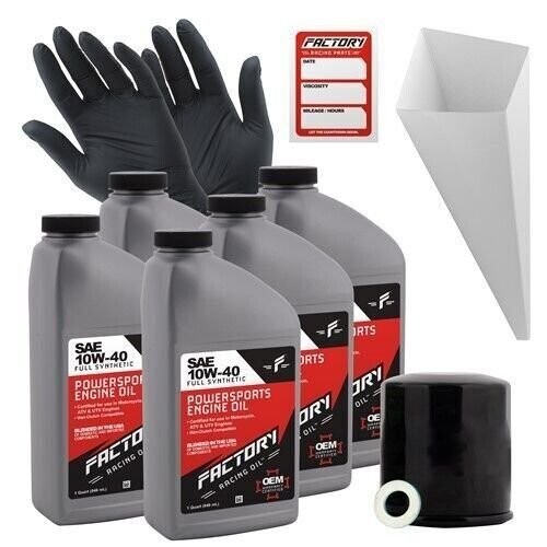Factory Racing Parts 10W40 5Qt Oil Change Kit For Kawasaki Z900 ZX1400 VN1700