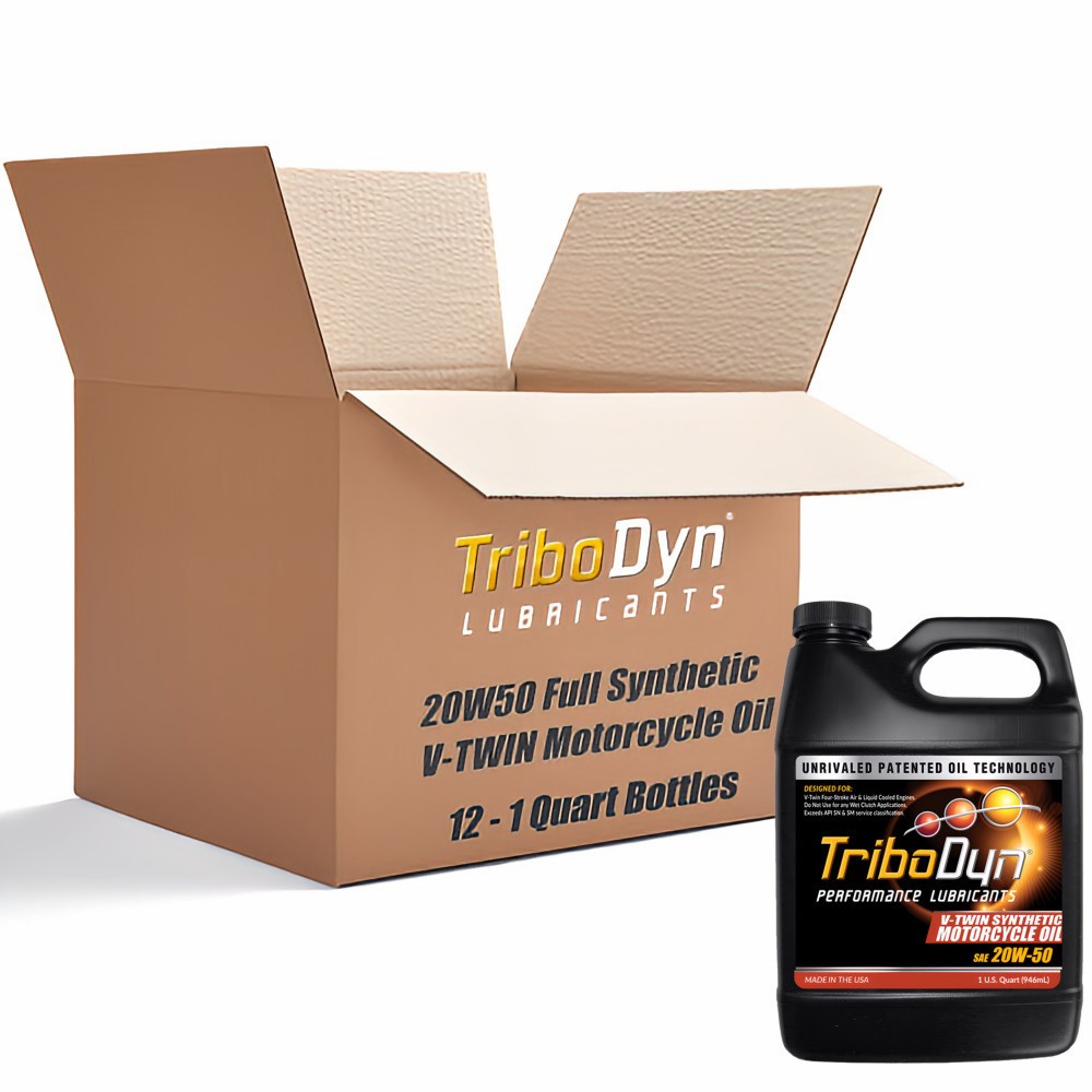 TriboDyn Patented Ceramic 20W-50 Full Synthetic V-Twin Motorcycle Oil – 12 Quart