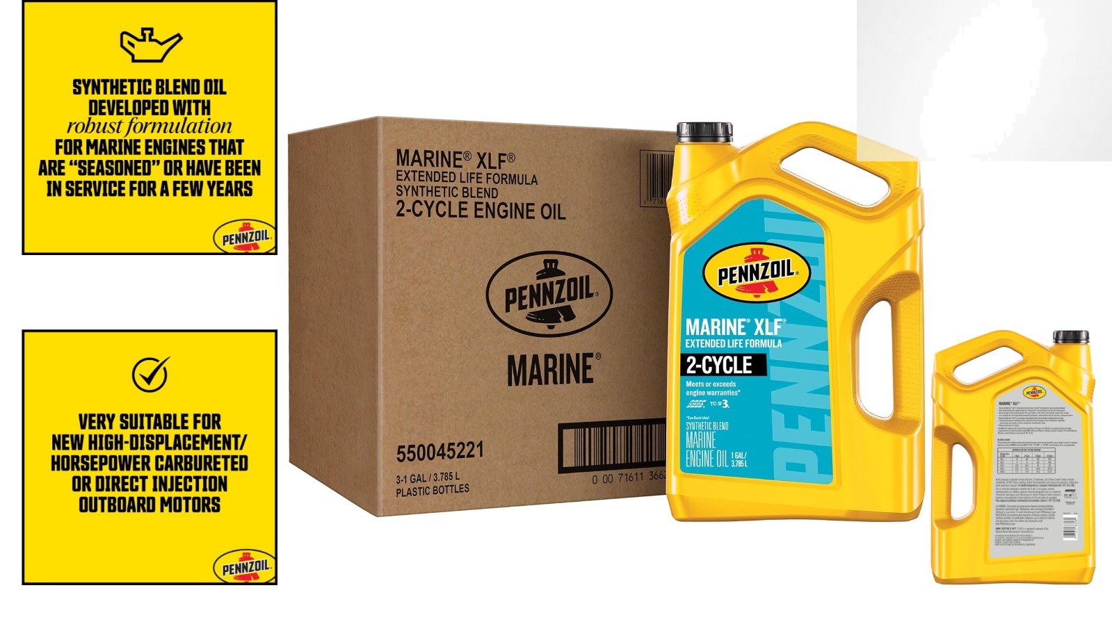 Robust 3-Pack Marine Oil, 1 Gallon Each – Protects Outboard Engines Efficiently