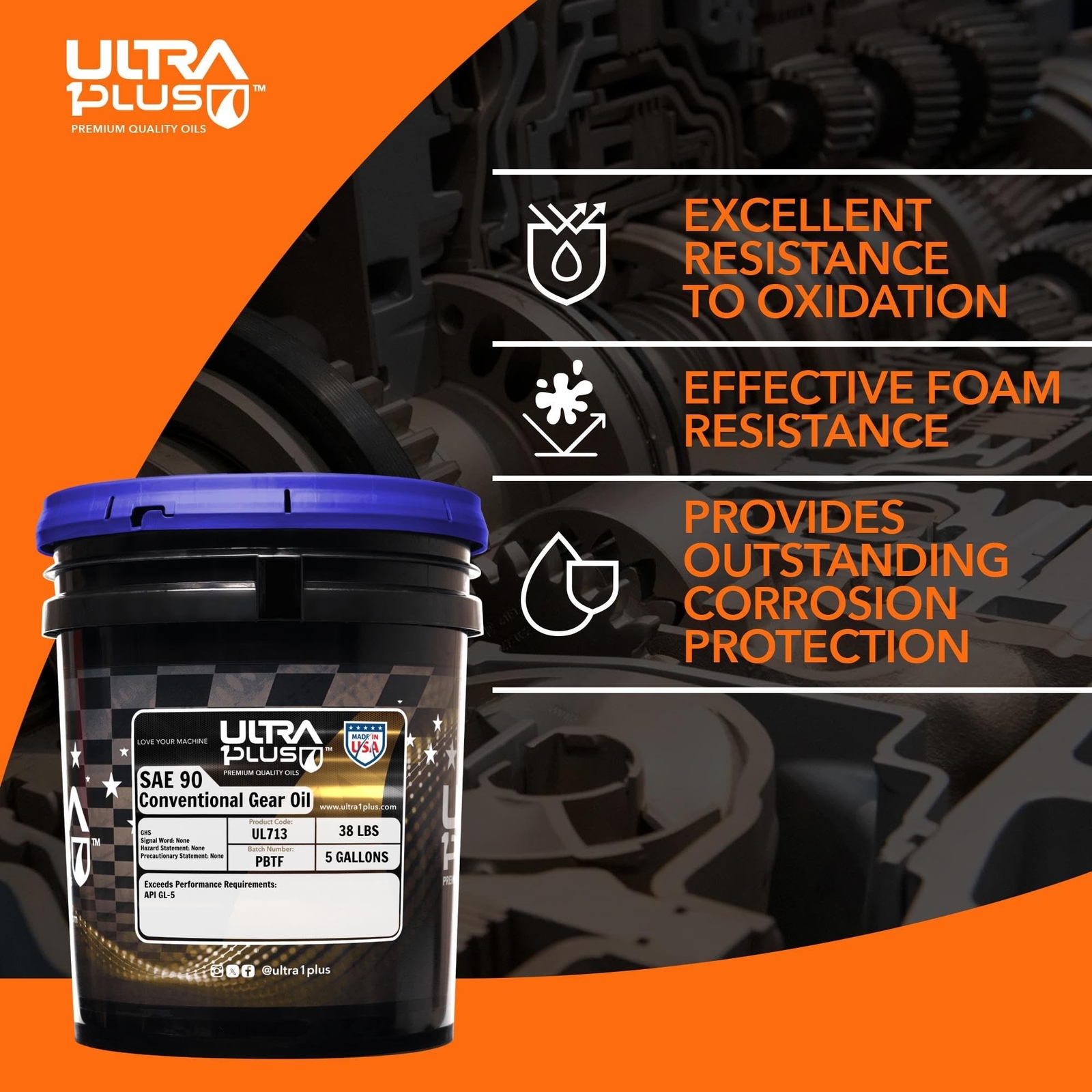 SAE 90 Gear Oil API GL-5 (5 Gallon Pail) 5 Gallon Pail