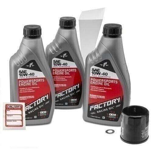 Factory Racing Parts 199461 10W-40 3 Qt Oil Change Kit for Kawasaki Vulcan Ninja
