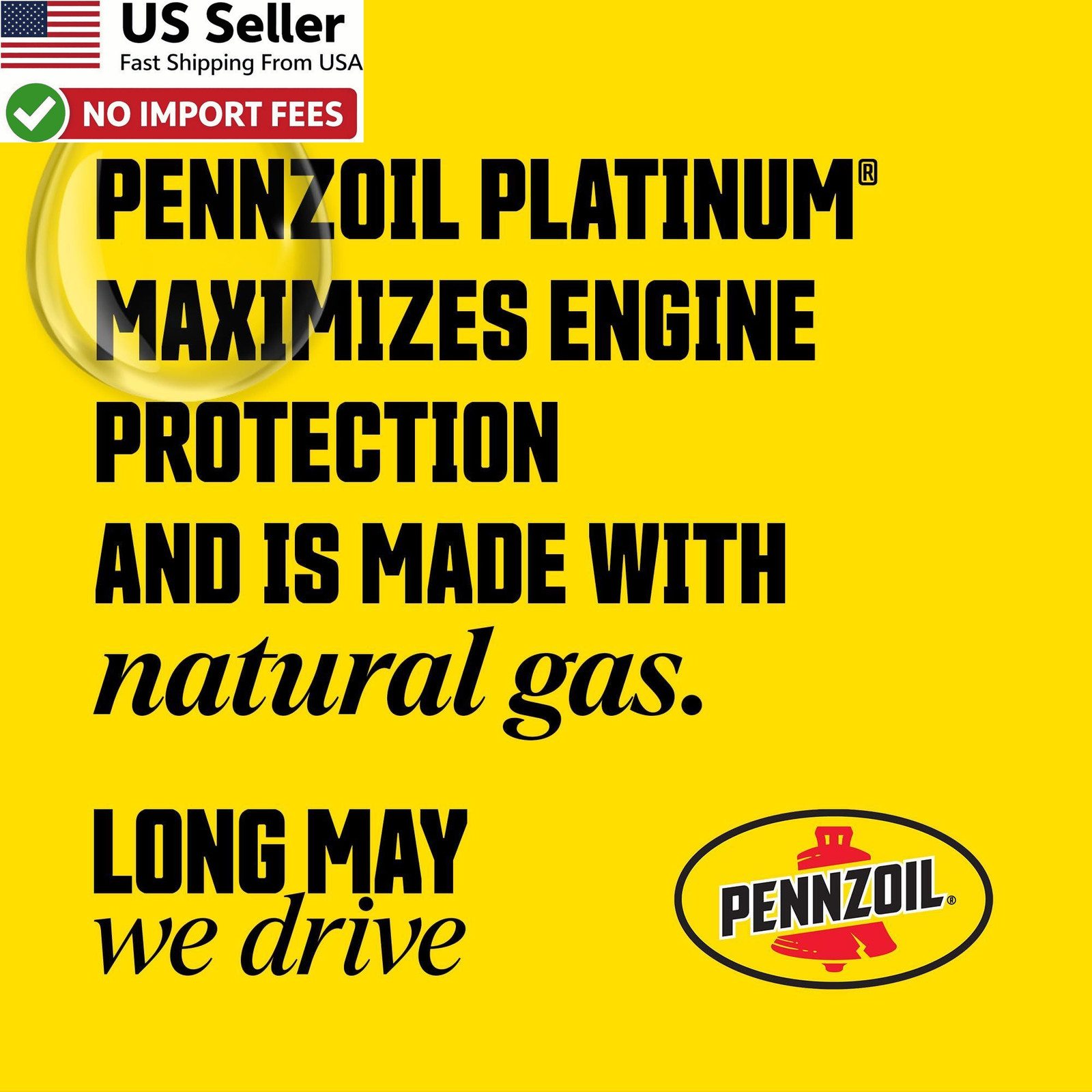 Pennzoil Platinum Full Synthetic 10W-30 Engine Motor Oil 1 Quart Case FROM USA