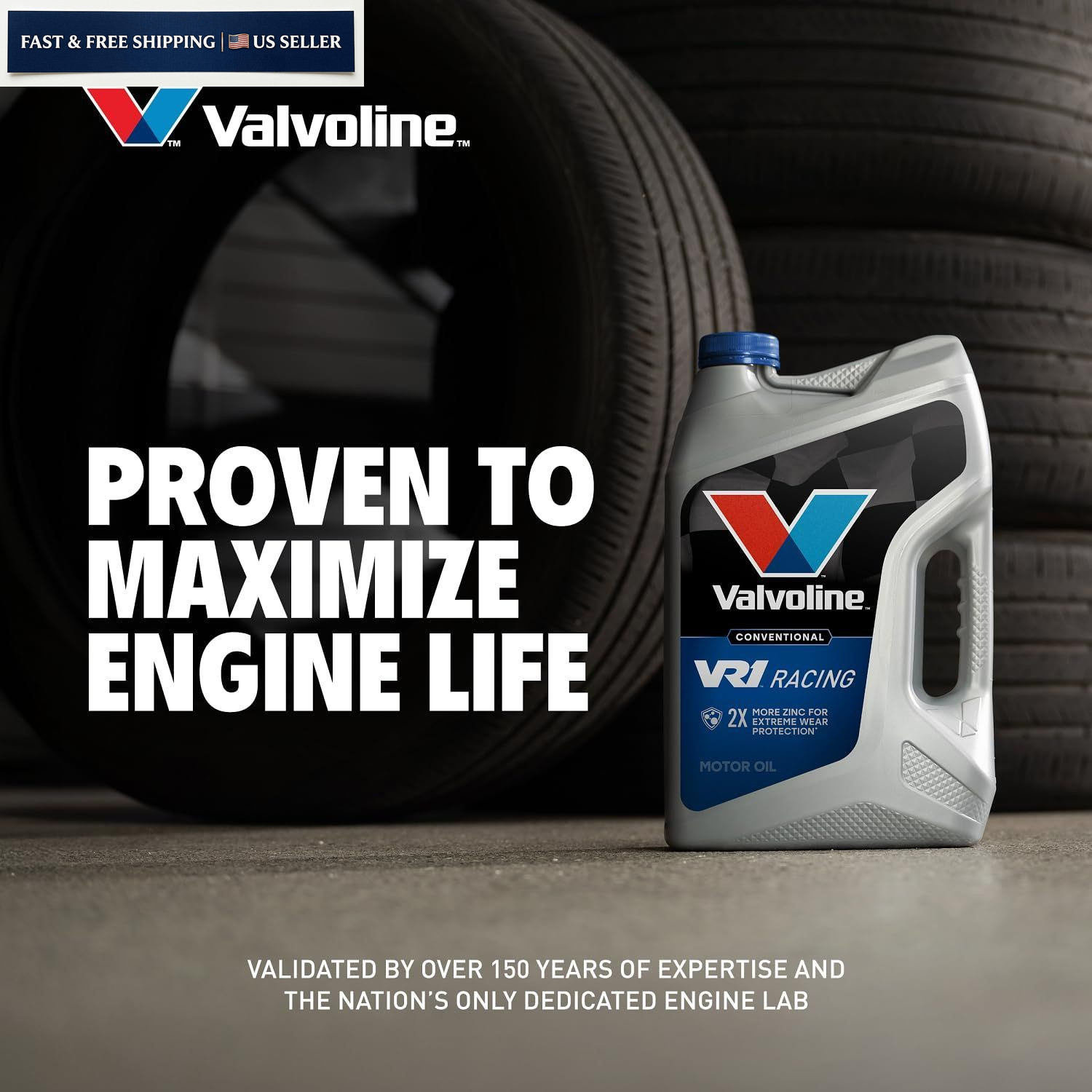 Valvoline VR1 Racing SAE 20W-50 Motor Oil 1 QT, 1 Qt, Case of 6,