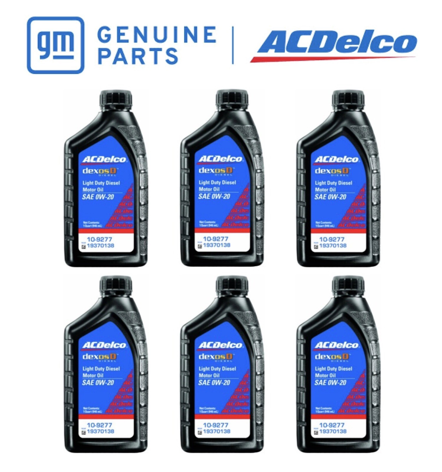 AC DELCO 3.0L LM2 DURAMAX DIESEL 0W-20 DEXOS D APPROVED OIL 19370138 10-9277