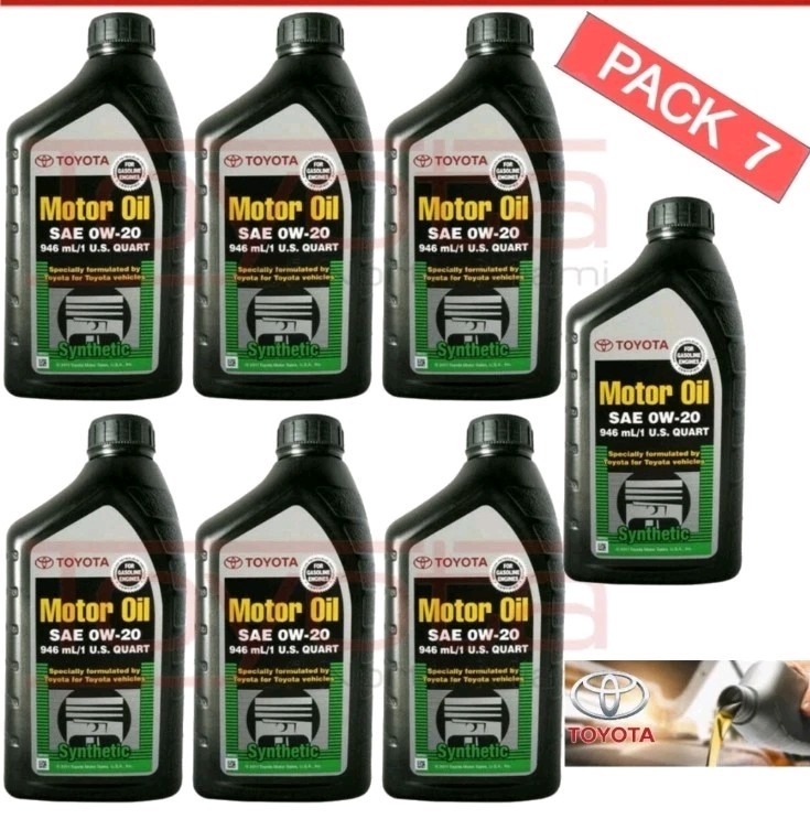 7 Pack OEM Genuine Toyota Synthetic Motor Oil 00279-0WQTE-01 SAE 0W-20