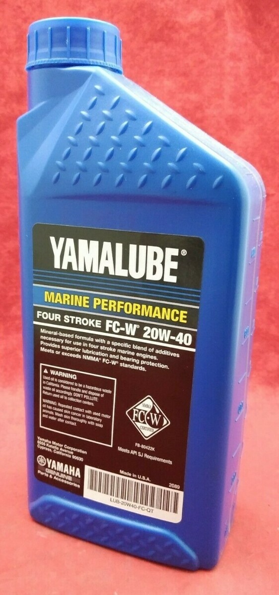 Yamalube 4M Marine Performance Four Stroke FC-W 20W-40 1 Quart LUB-20W40-FC-QT