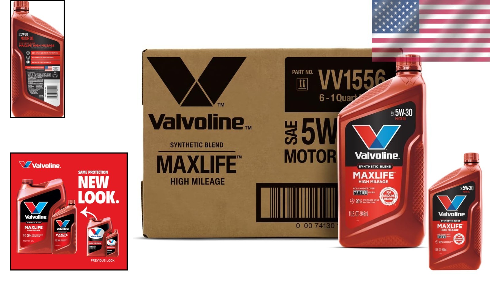 MaxLife High Mileage 5W-30 Motor Oil – 1 Qt (Pack of 6)