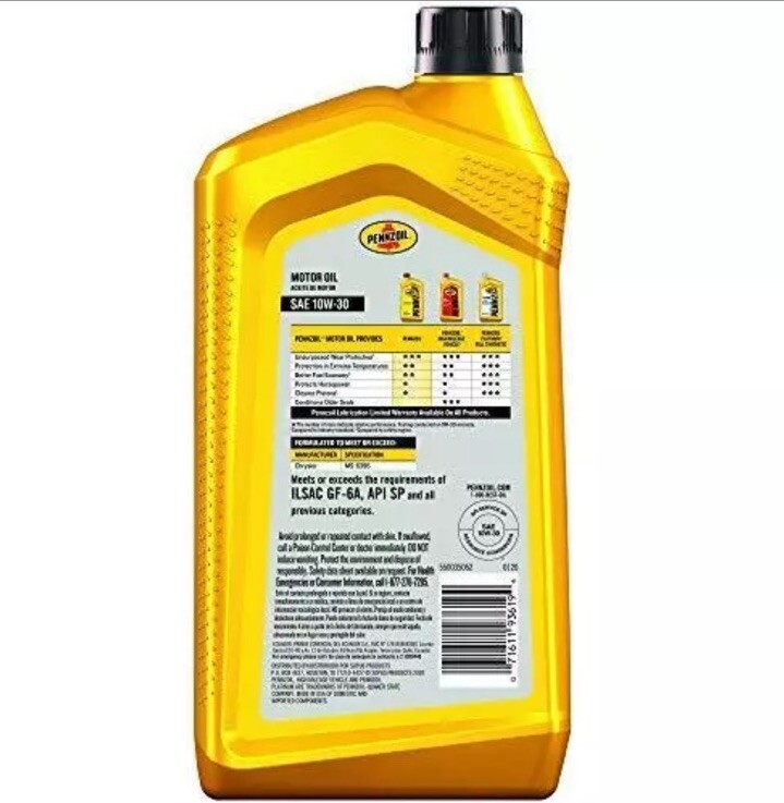 Pennzoil Conventional 10W-30 Motor Oil (1-Quart, Case of 6), (550035052-6PK)