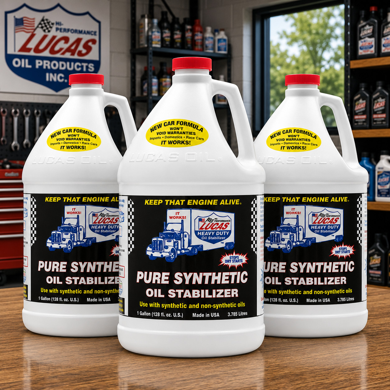 [FLASH SALE] LUCAS OIL 10131 Pure Synthetic Oil Stabilizer; Gallon – 3 PACK
