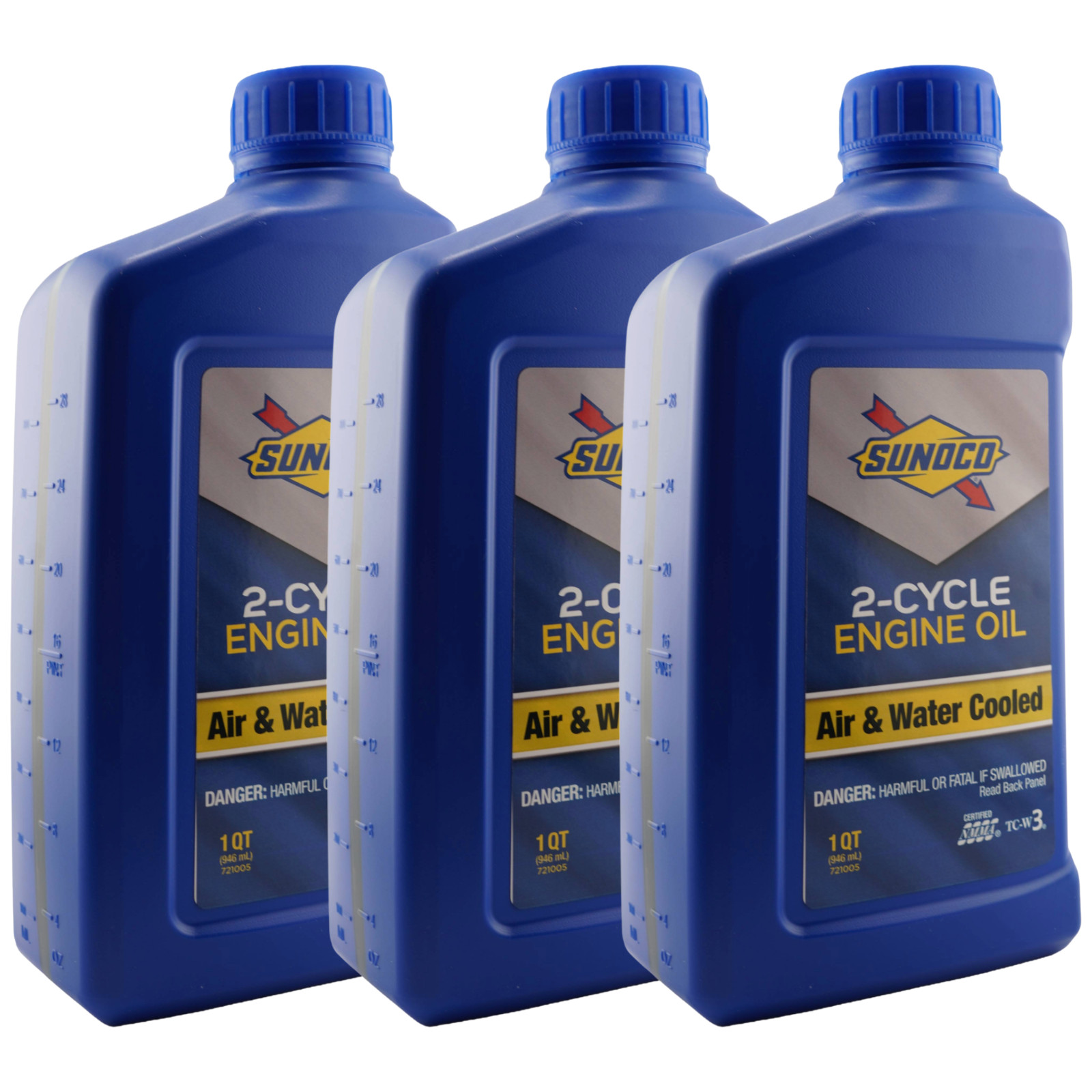 Sunoco 721005 2-Cycle Engine Oil, Air & Water Cooled – 1 Quart (Pack of 3)