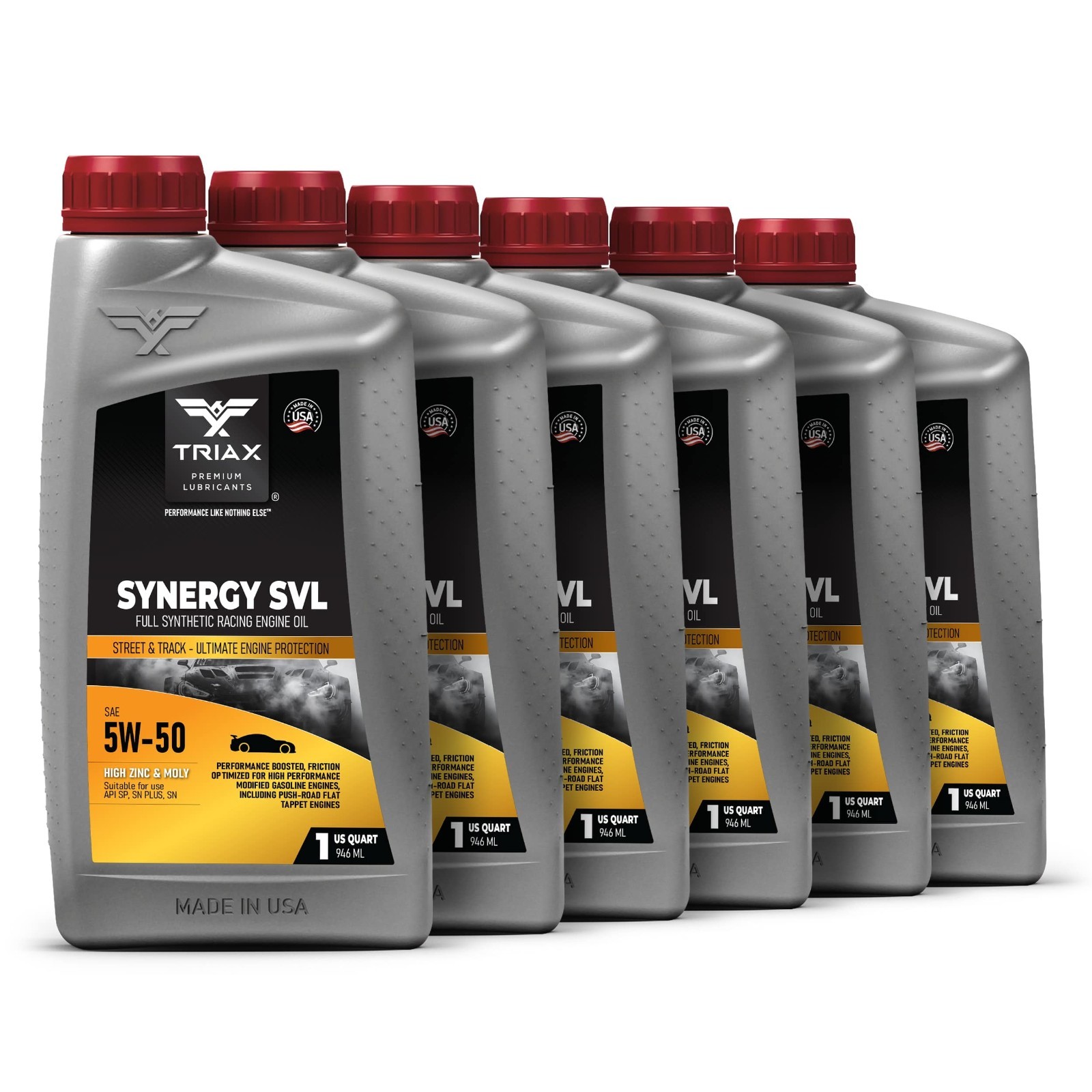 TRIAX Synergy SVL 5W-50 Racing Grade Full Synthetic Engine Oil (1 qt – 6 pack)