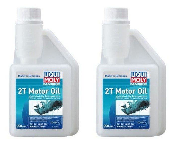 2x 250mL LIQUI MOLY Marine 2T Engine Oil Engine Oil NMMA TC-W3®, JASO FB – 25086